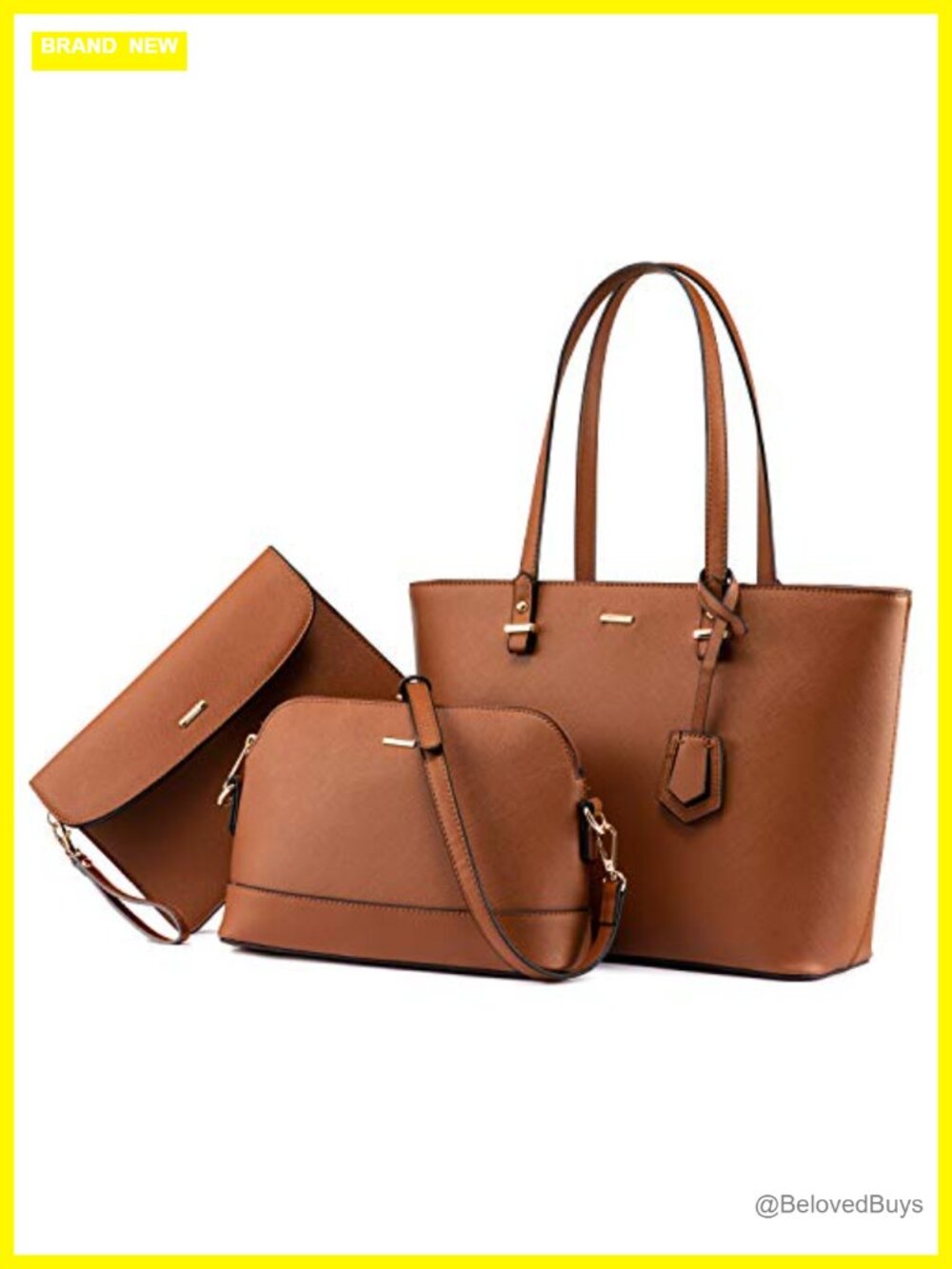 Synthetic Leather 3pcs Purse Set Shoulder Bag Tote Satchel Hobo
